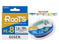 Braid Line Gosen RooTS PE X8 Multipurpose Braided Line Multicolor 150m #0.6